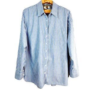Xirena Beau Button Down Blue White Size: XL